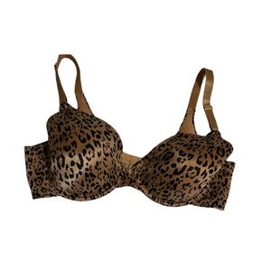 Vanity Fair Body Sleeks Full Coverage Bra 38C Brown Animal Print